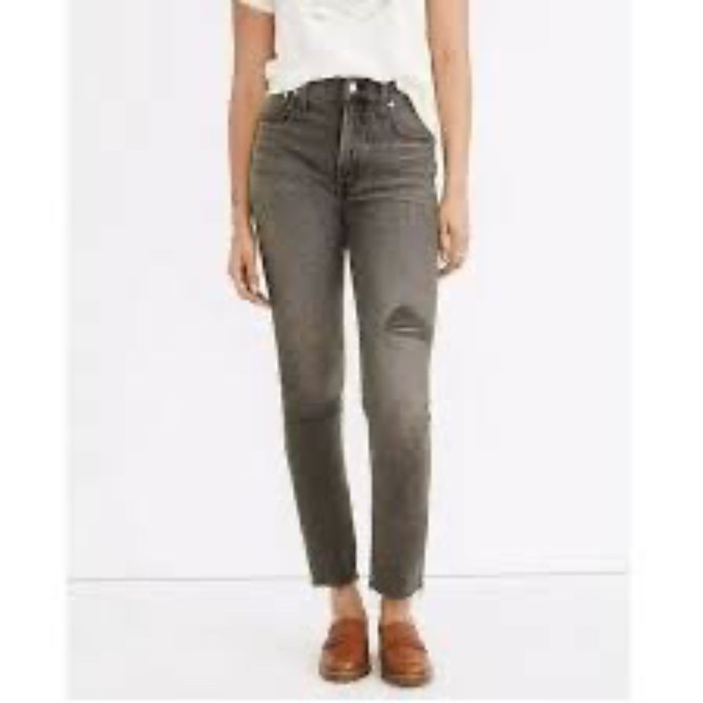 Madewell The Perfect Vintage Distressed Black High Waist Jeans Sz 26‎